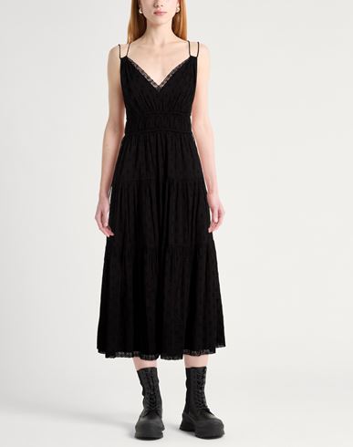 Woman Midi dress Black Size 2 Cotton