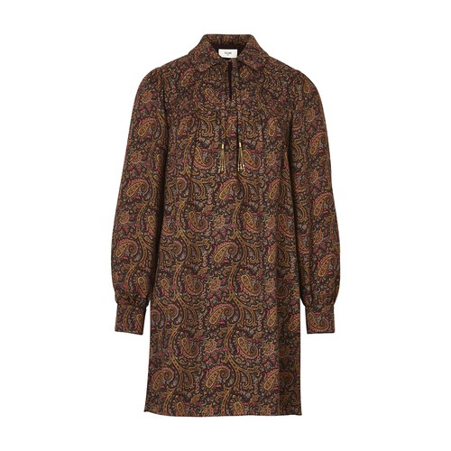 Rhinestone Collar Shirt Dress
