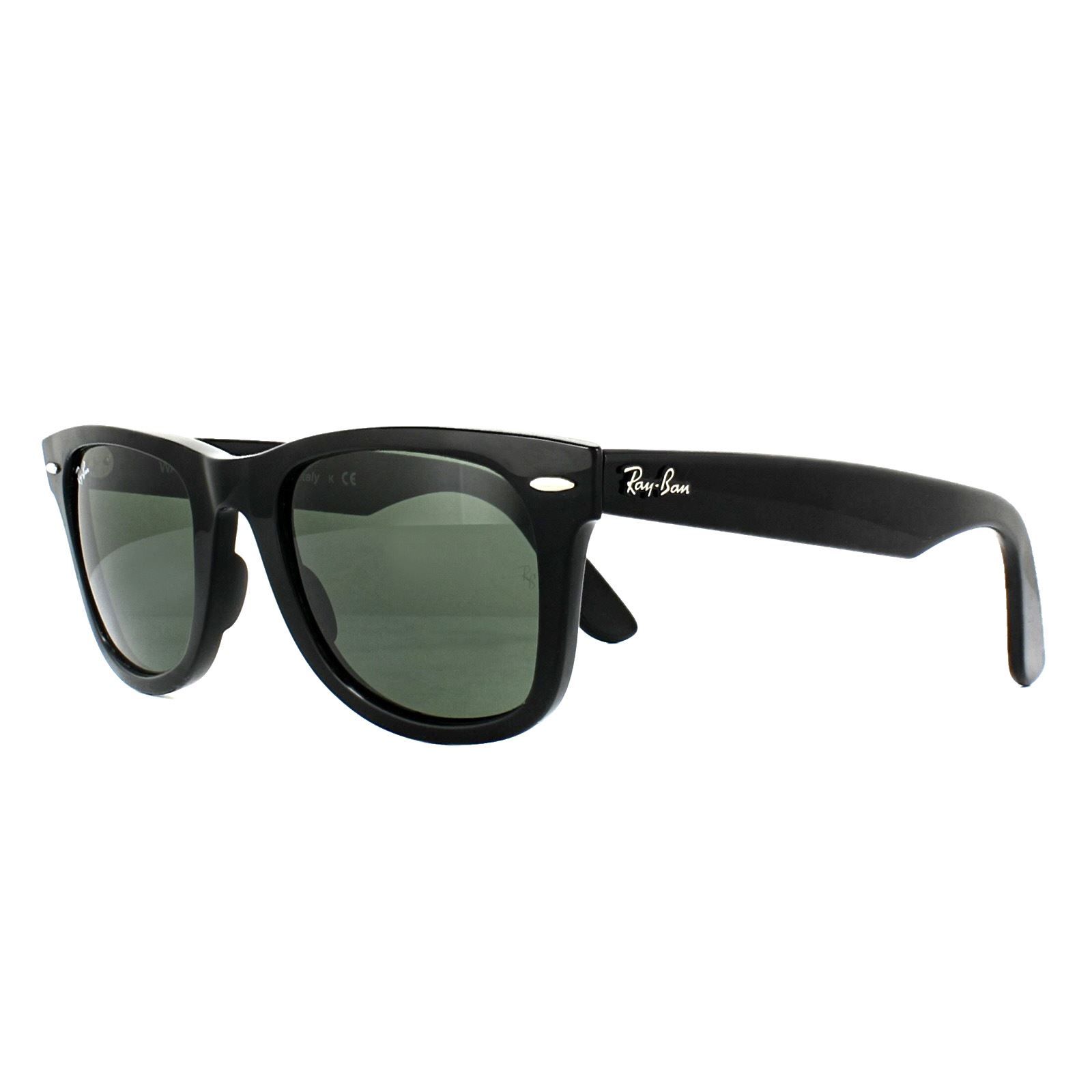 Ray-Ban Unisex Sunglass RB4340 Wayfarer Ease - Frame color: Black, Lens color: G-15 Green