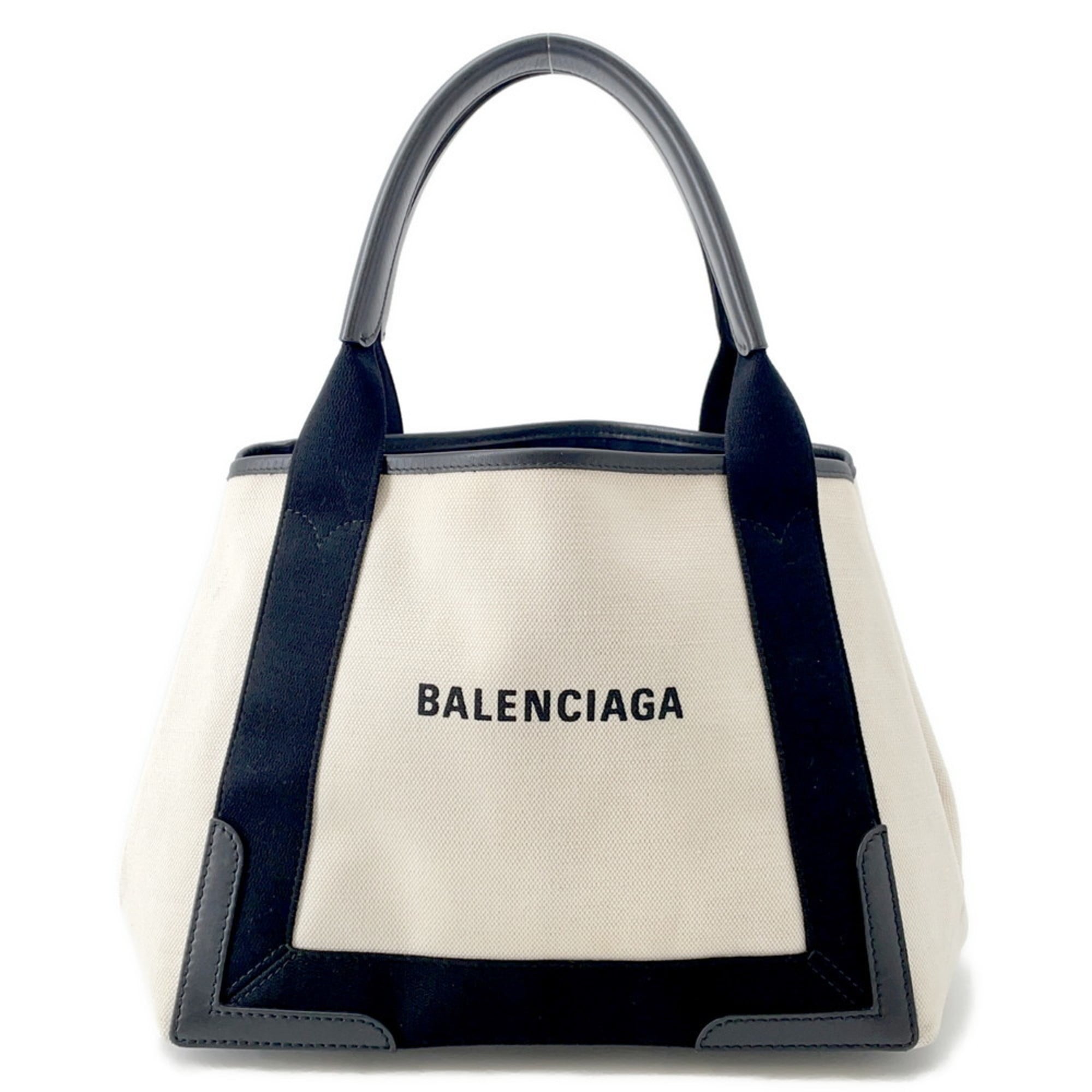 Balenciaga Black White Canvas Tote Bag Pre-Owned