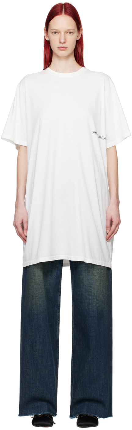 MM6 Maison Margiela Off-White Printed Minidress