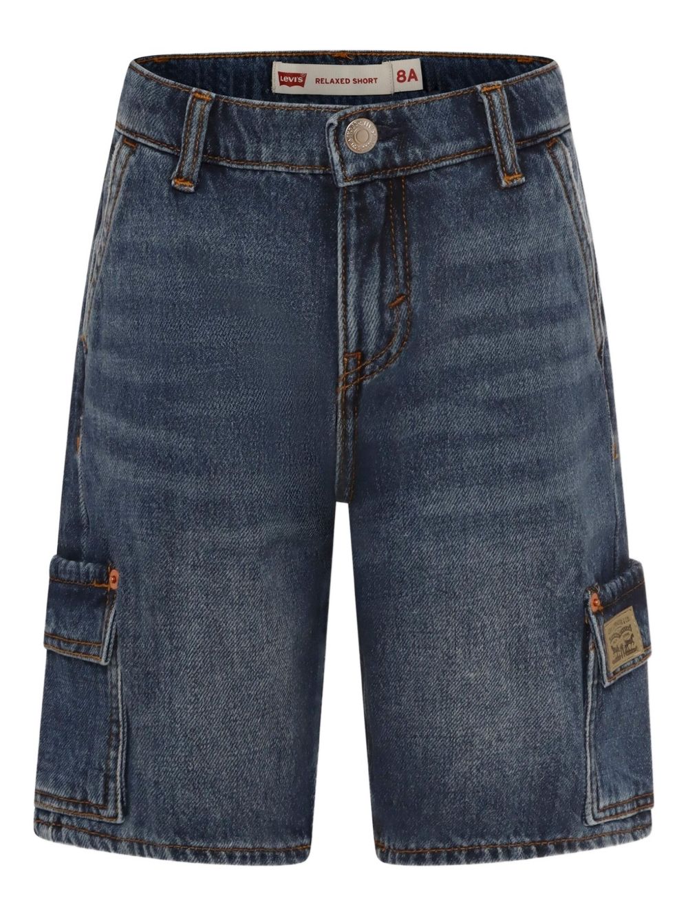 Cargo-style denim shorts - Blue