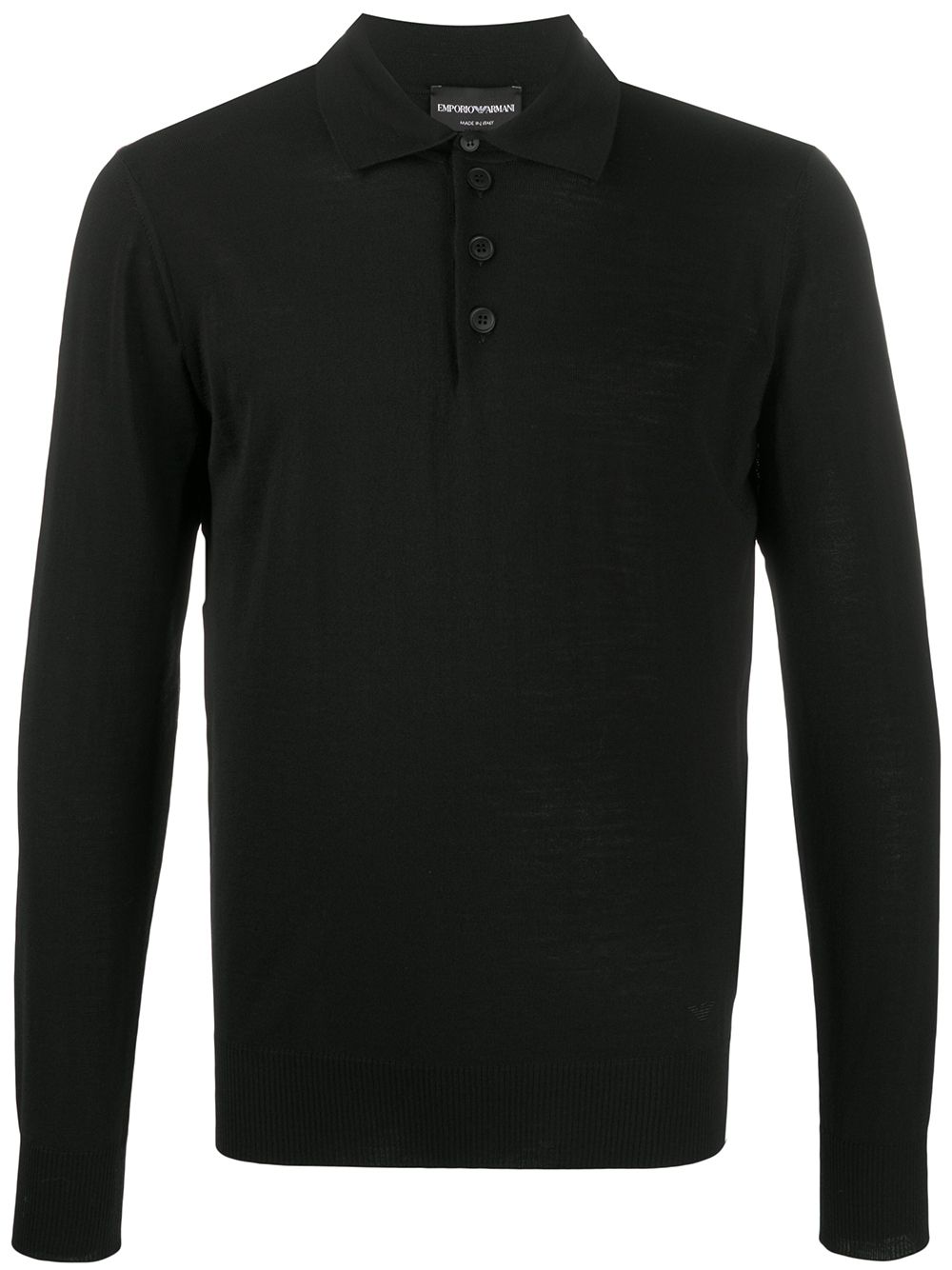 Long sleeve polo shirt - Black