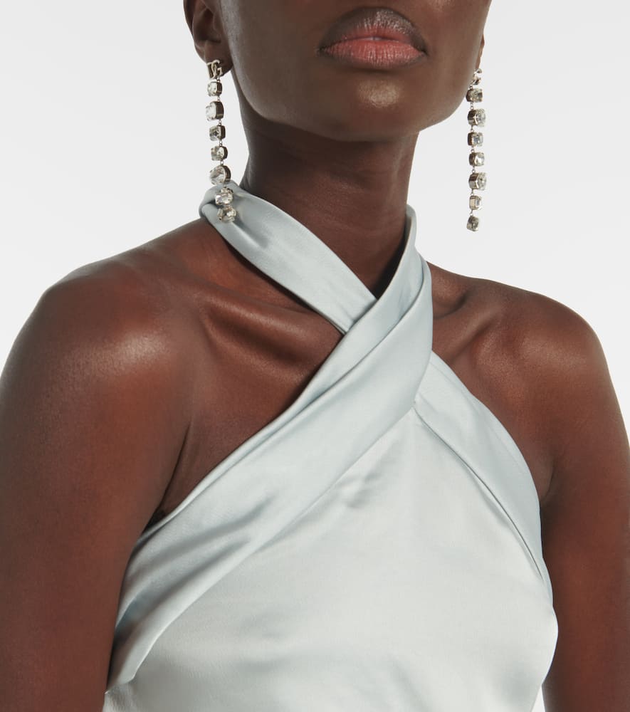 Draped satin maxi dress