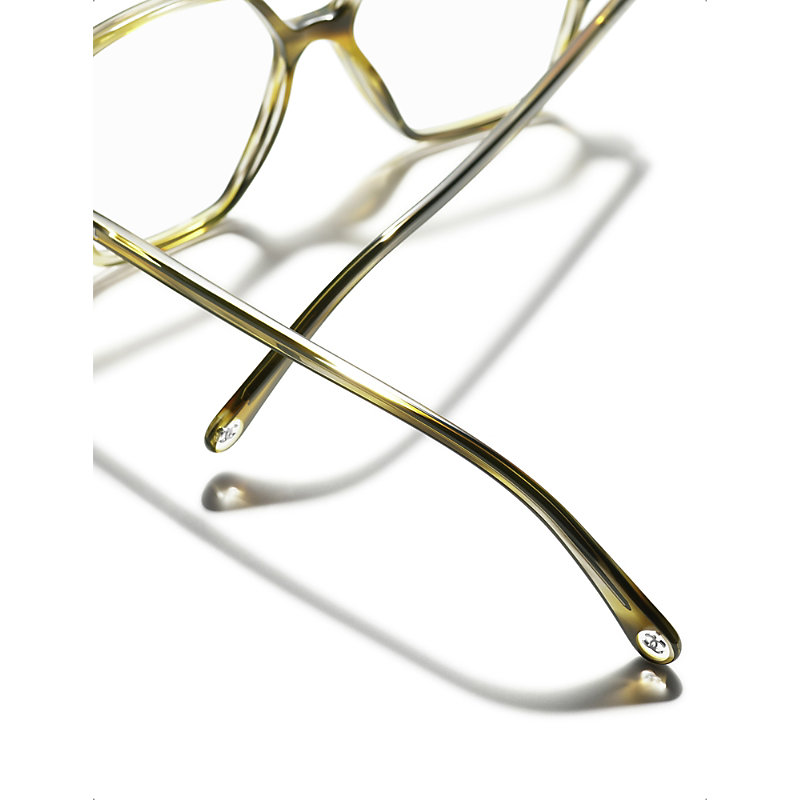 Mens Green Square Eyeglasses