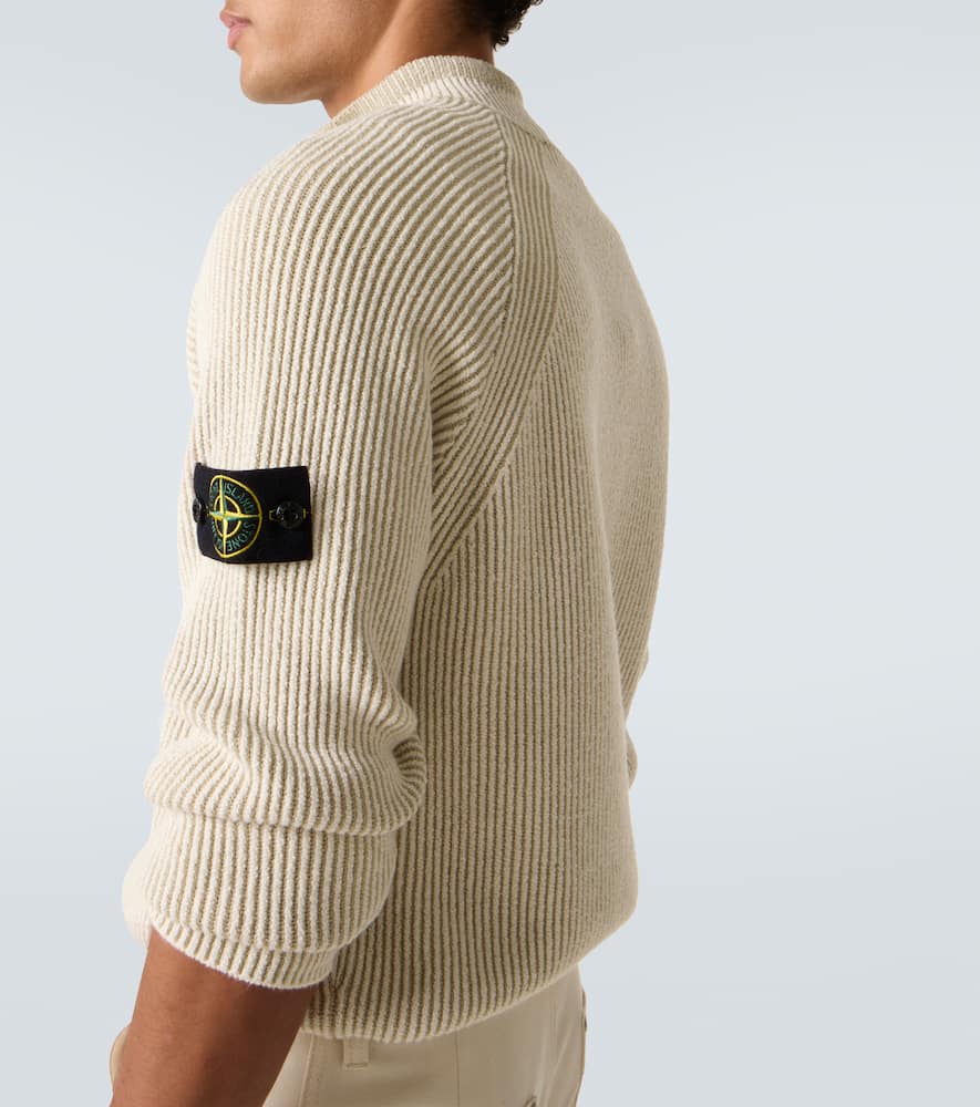 Compass wool and cotton-blend sweater