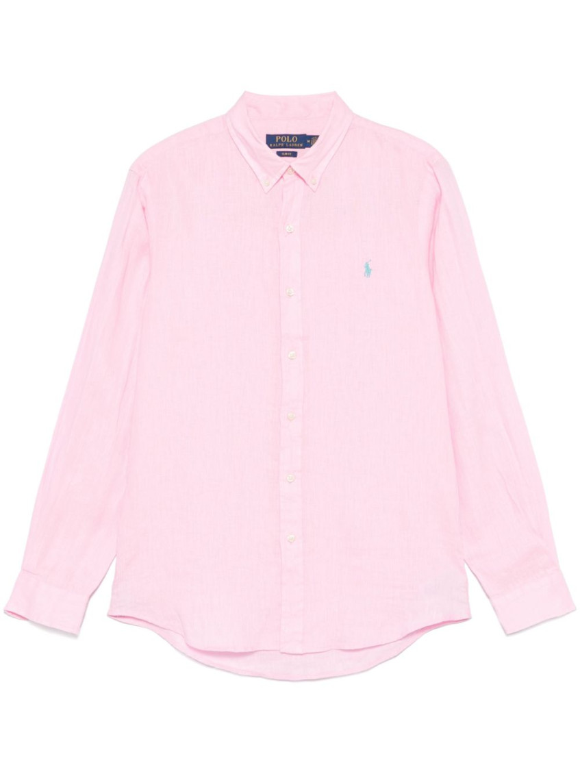 Pink Logo Linen Shirt