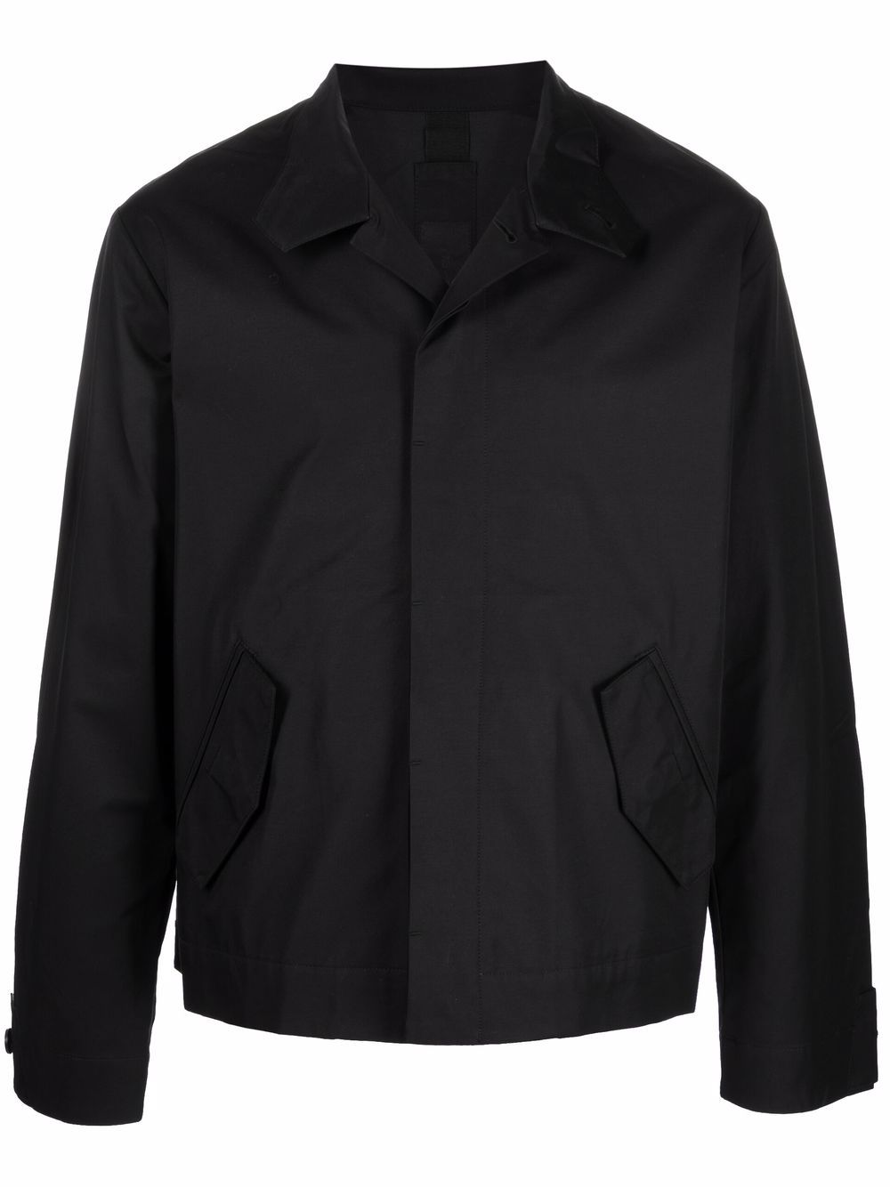 High-neck button-up windbreaker - Black