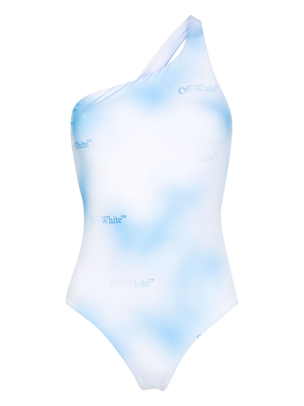 Logo-print ombré swimsuit - Blue