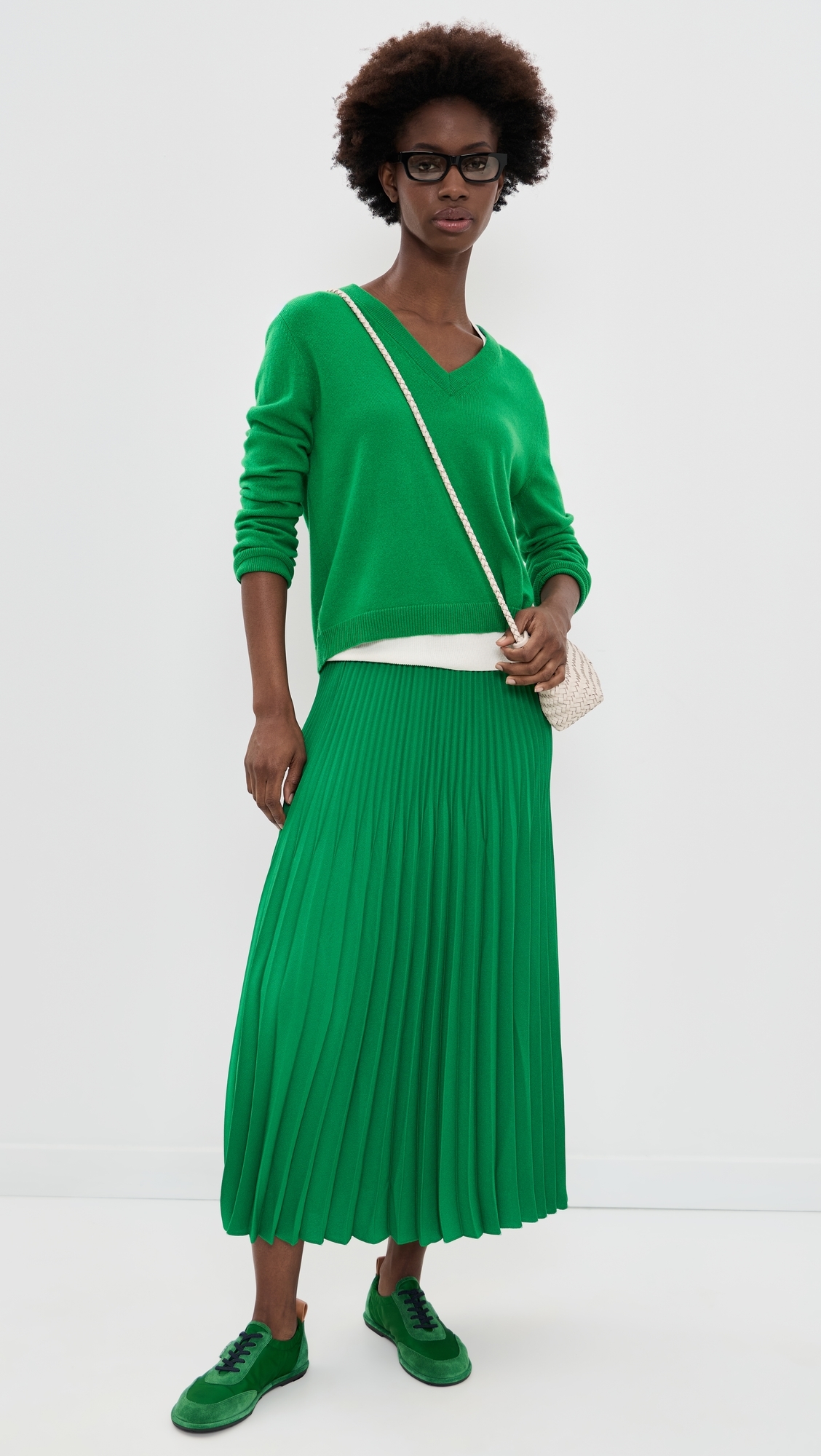 Pleated Skirt Green