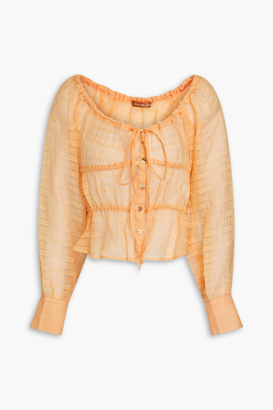 Effie striped Lyocell-blend jacquard blouse