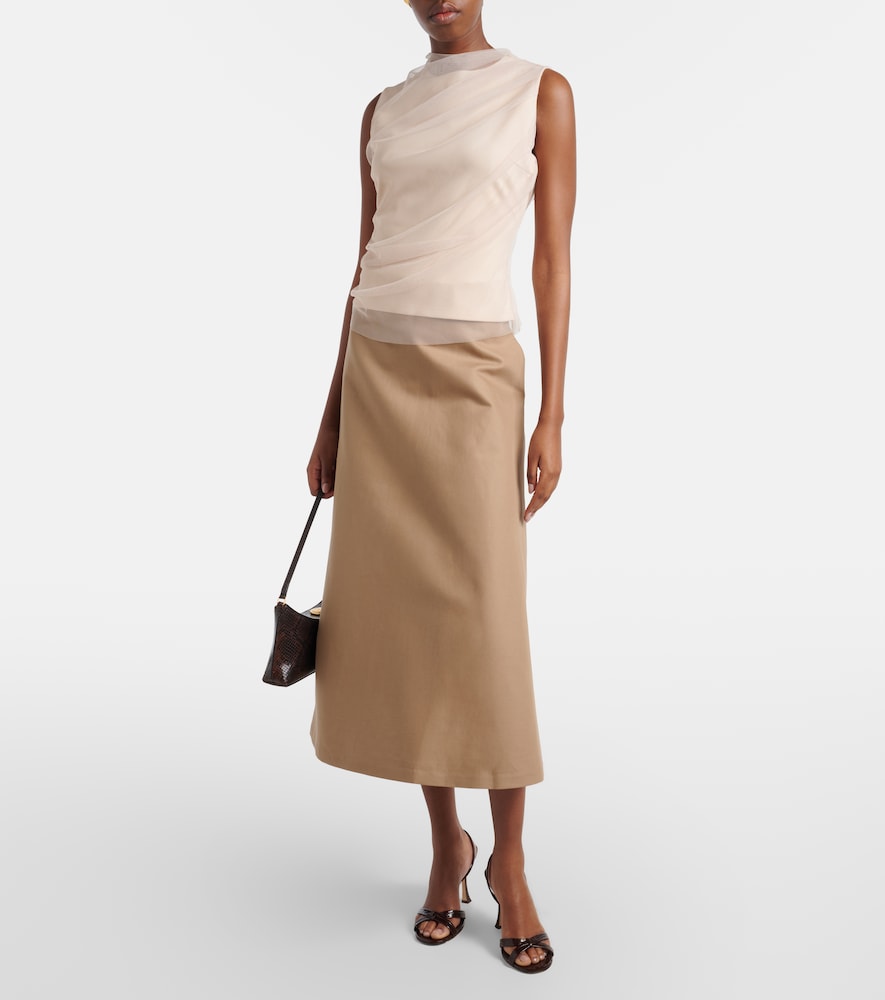 Draped tulle top