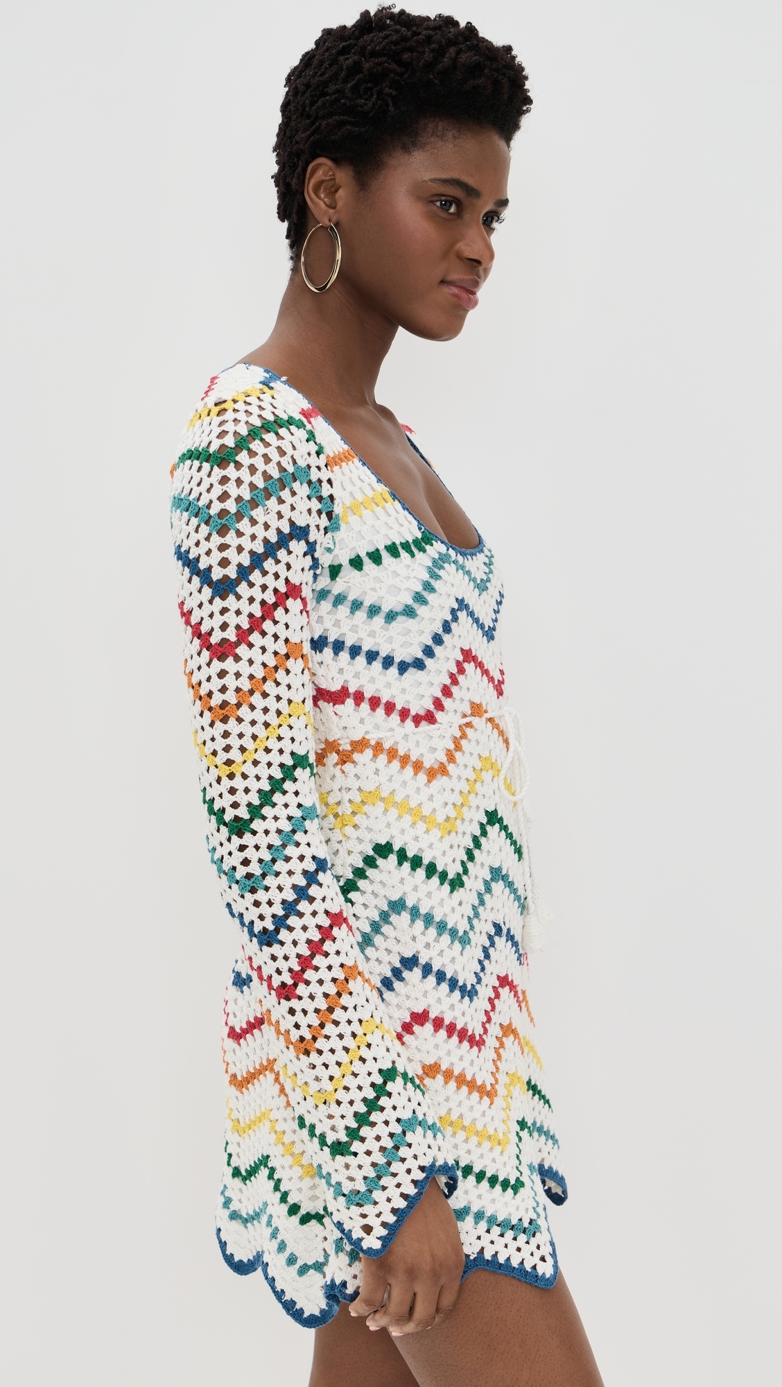 Siera Rainbow Crochet Mini Dress Multi