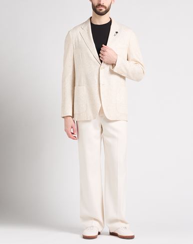 Man Blazer Ivory Size 44 Lyocell, Linen