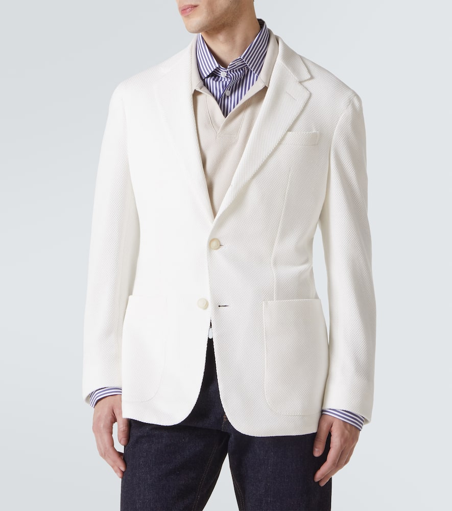 Cotton piqué blazer