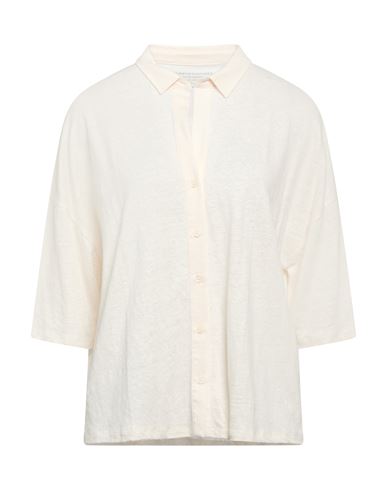 Woman Shirt Cream Size 1 Linen, Elastane