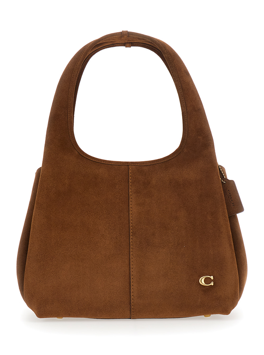 Shoulder Bag Suede Lana With Details And Logo Brown Woman - Women