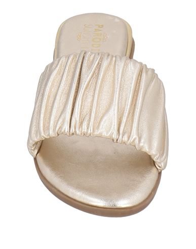 Woman Sandals Platinum Size 6 Leather