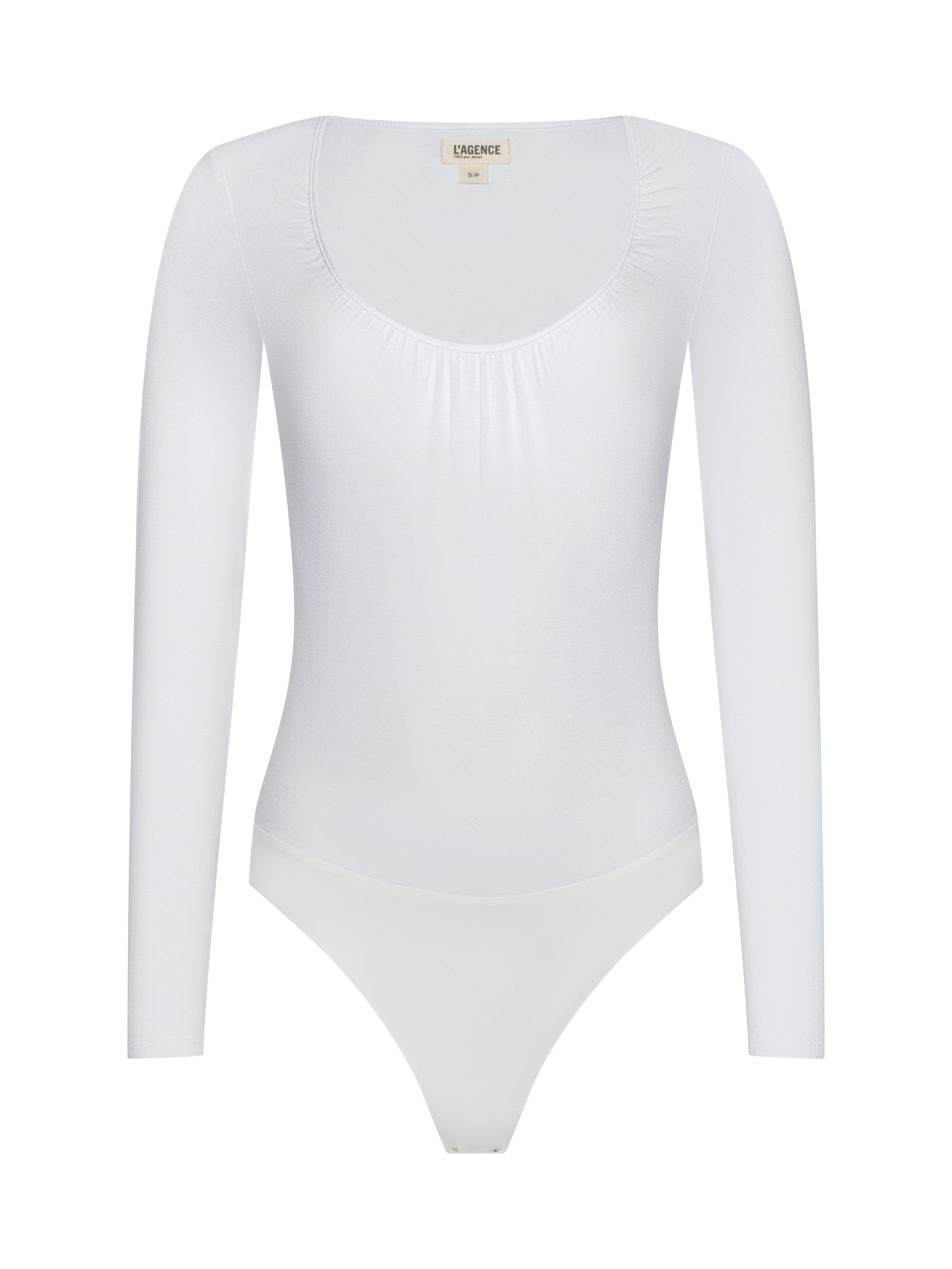 Cassandra Ruched Bodysuit In White