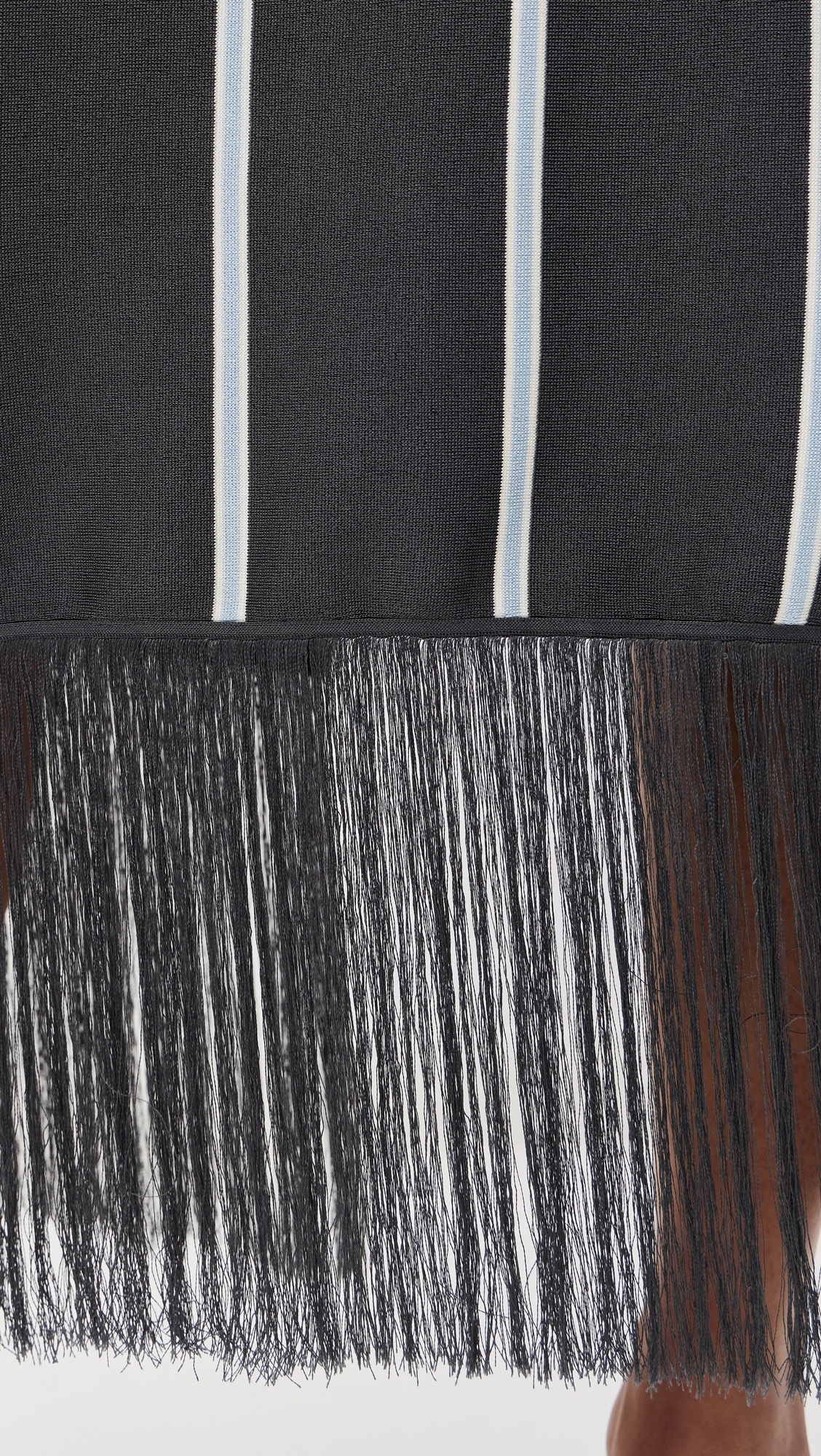 Striped Midi Skirt with Fringe Slate Multi