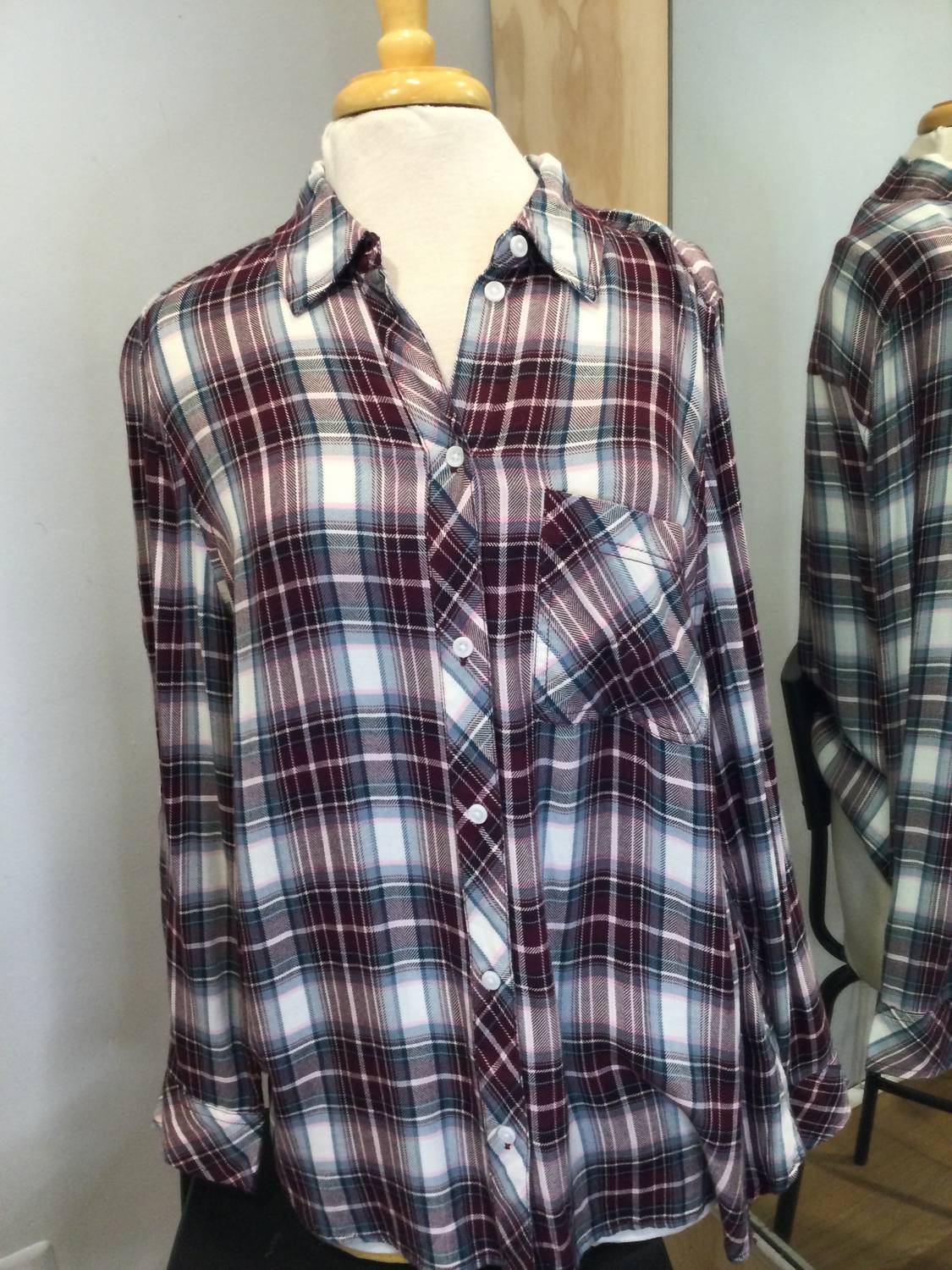 Women's Charley Plaid Button Down Shirt In Parfait & Berries