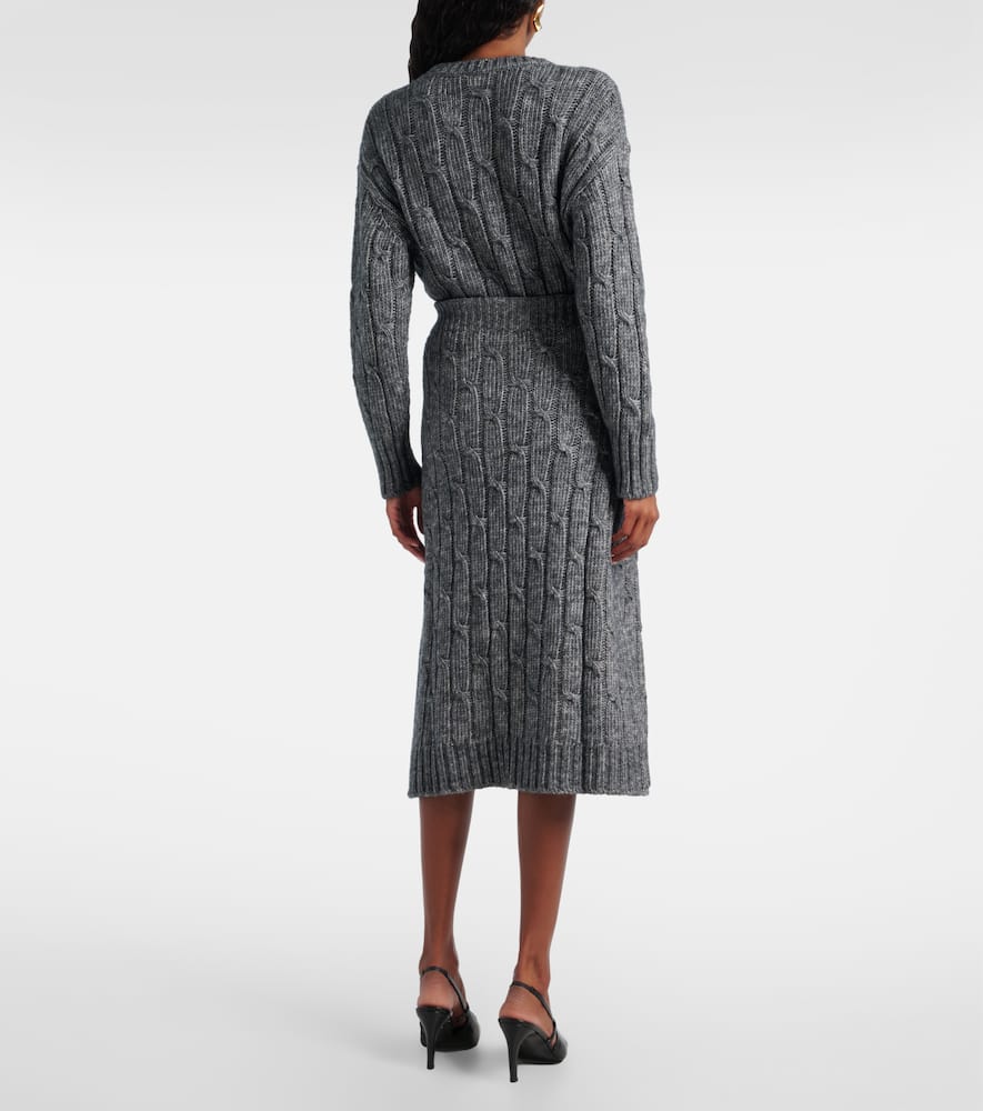 Otello cotton and wool-blend midi skirt