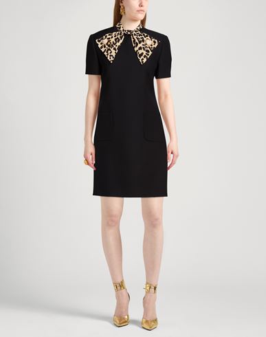 Woman Mini dress Black Size 4 Virgin Wool, Silk