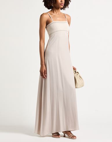 Woman Maxi dress Taupe Size 6 Metallic fiber, Synthetic fibers, Virgin Wool, Cashmere, Silk