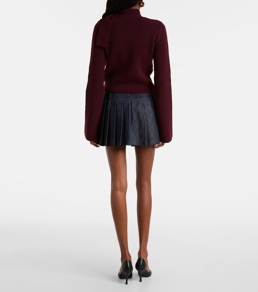 Bow-detail wool and cashmere sweater