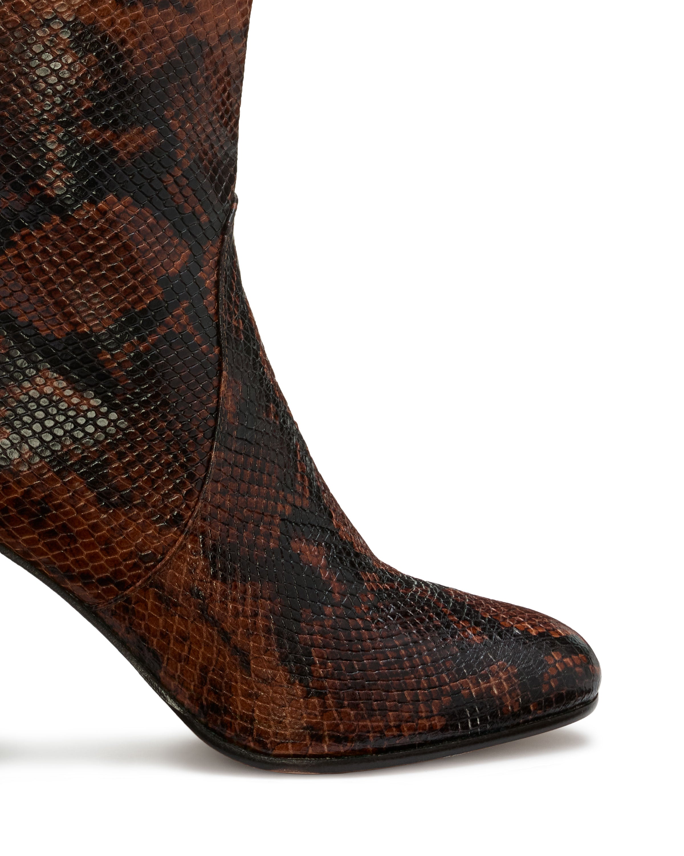 Caro Heeled Ankle Boots Brown Snake in Brown snake