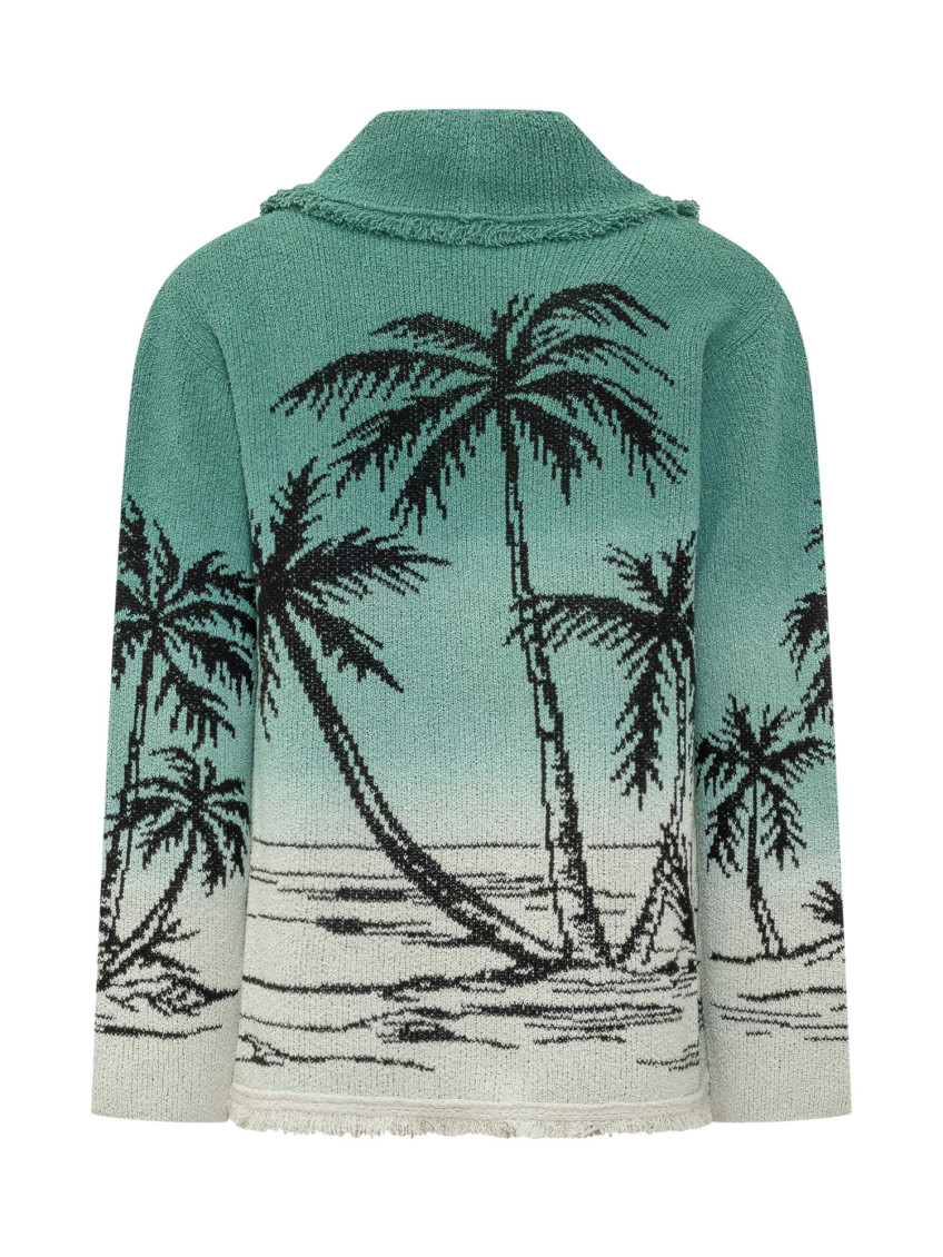 Green Jacquard Cardigans