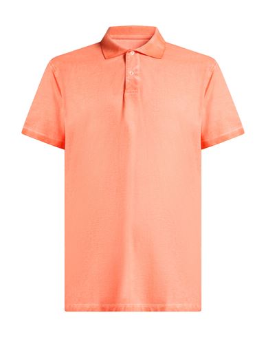 Man Polo shirt Orange Size XXL Cotton, Elastane