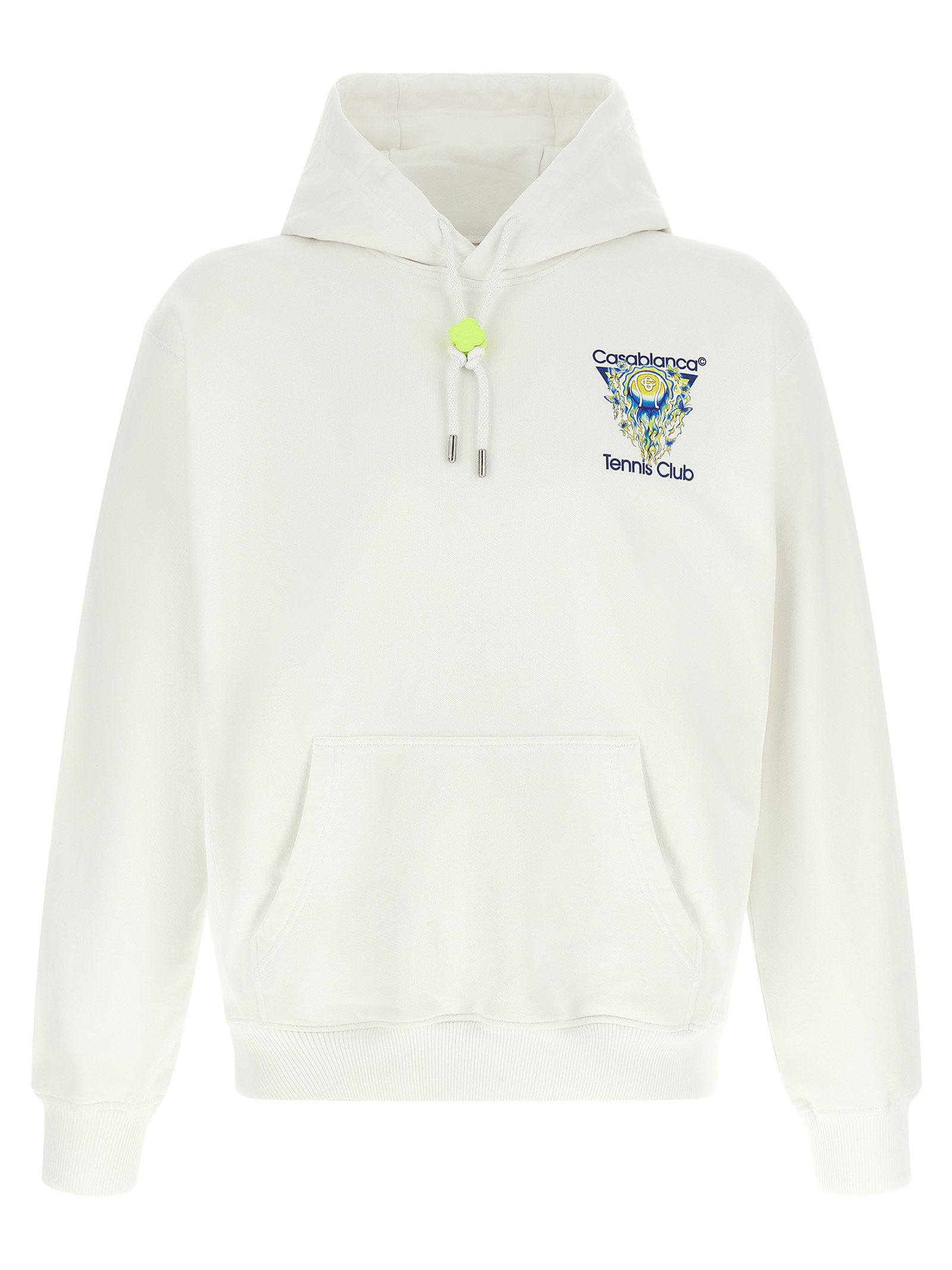 Tennis Club Icon Embroidered Hoodie — White