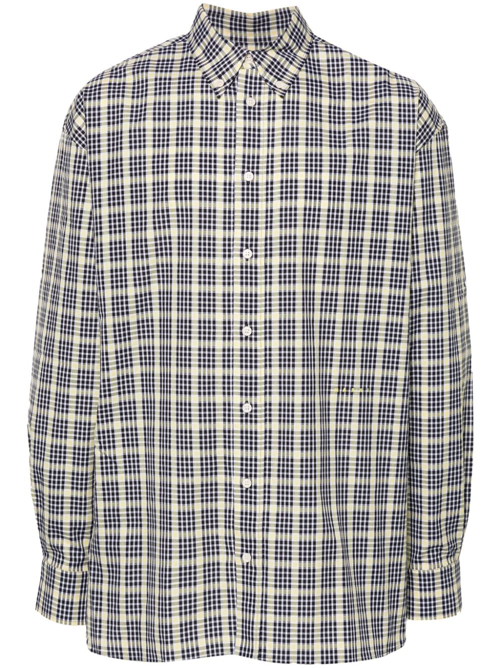 Check-pattern cotton shirt - Black