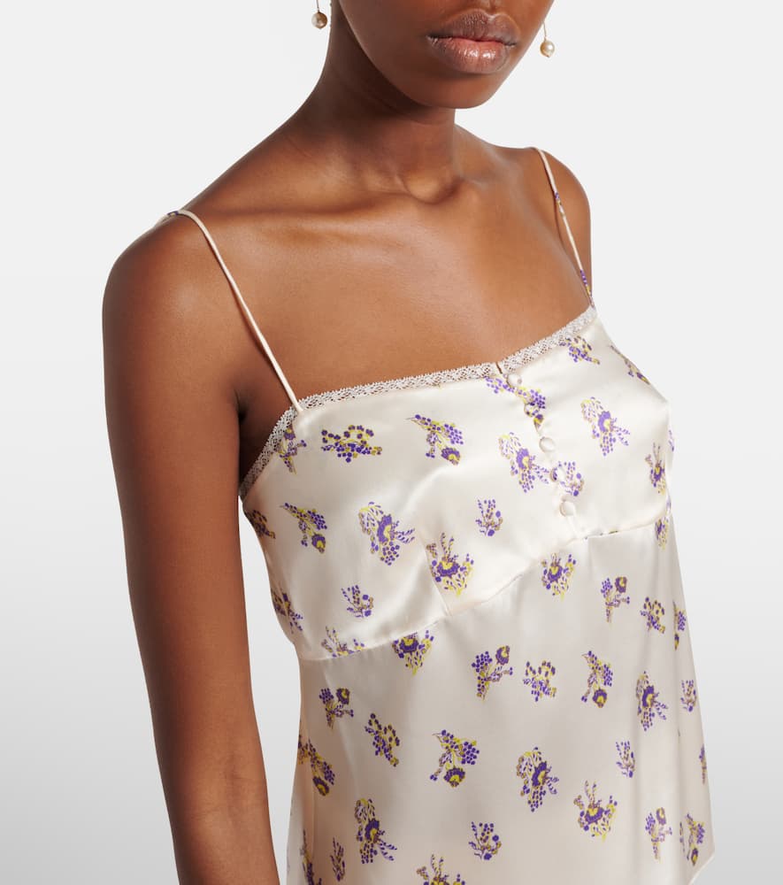Shiny Daydream floral silk satin camisole