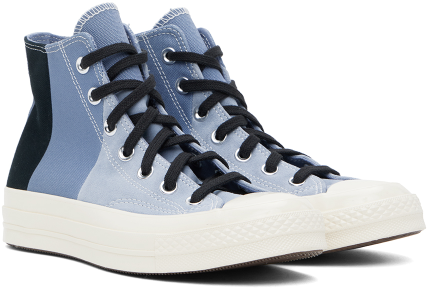 Blue & Navy Chuck 70 Patchwork Suede High Top Sneakers