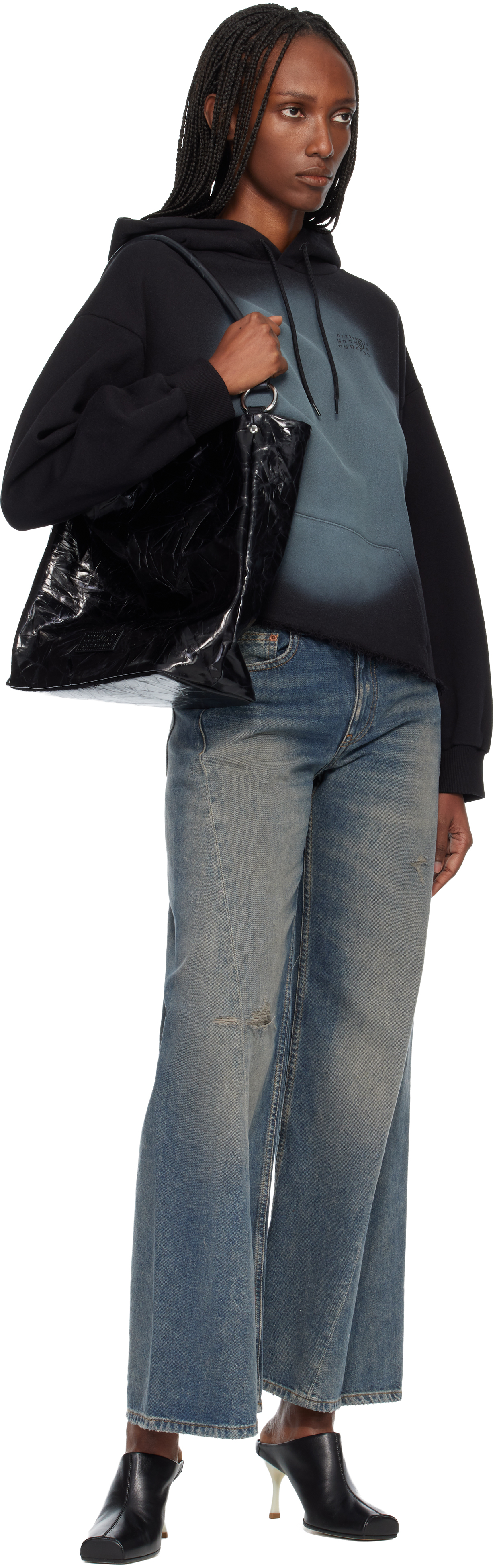 Black Unbrushed Cotton Hoodie