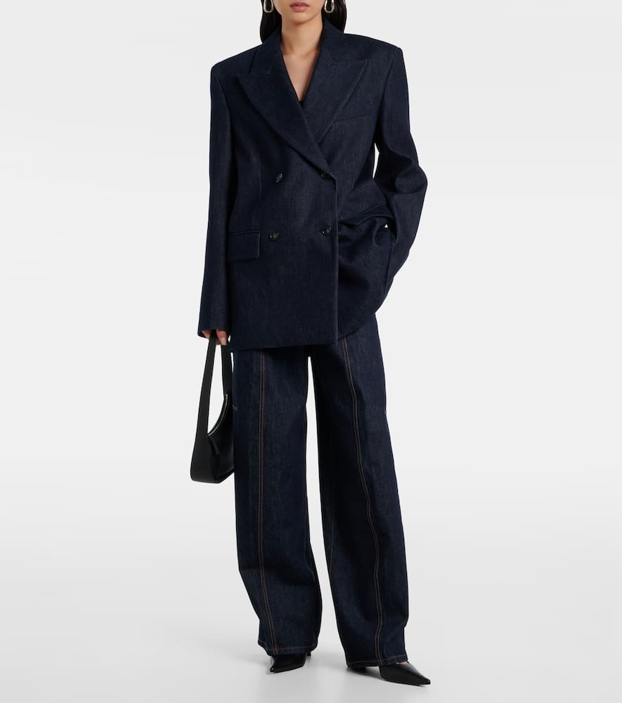 Ancella double-breasted denim blazer