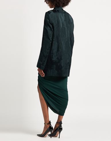 Woman Blazer Dark green Size S Cotton, Viscose, Metallic fiber