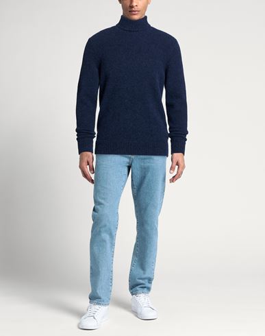 Man Turtleneck Navy Size 40 Alpaca wool, Polyamide, Wool, Elastane