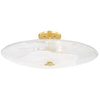Hudson Valley Lago 4-Light Ceiling Light in Aged Bra