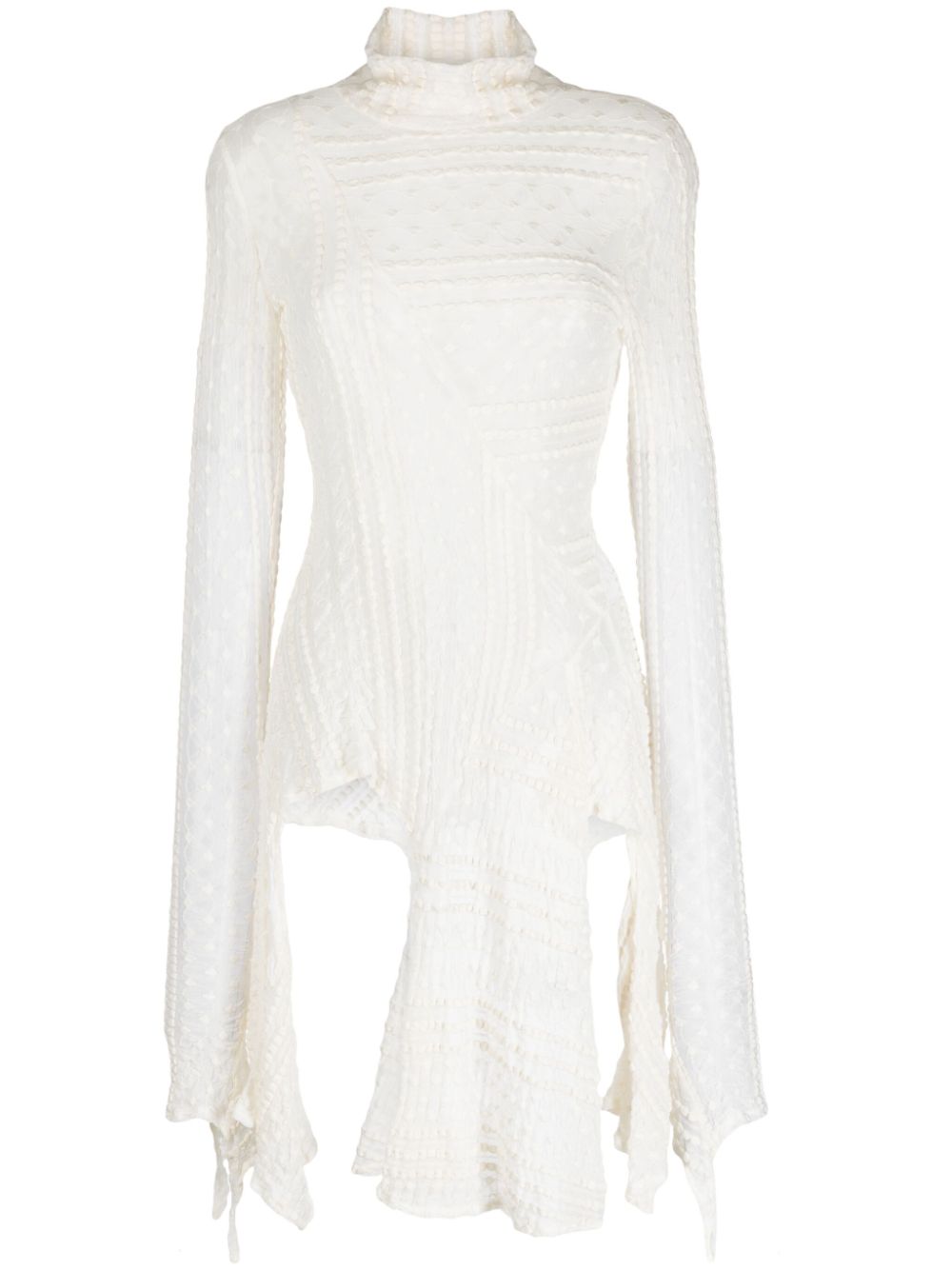 High-neck asymmetric top - White