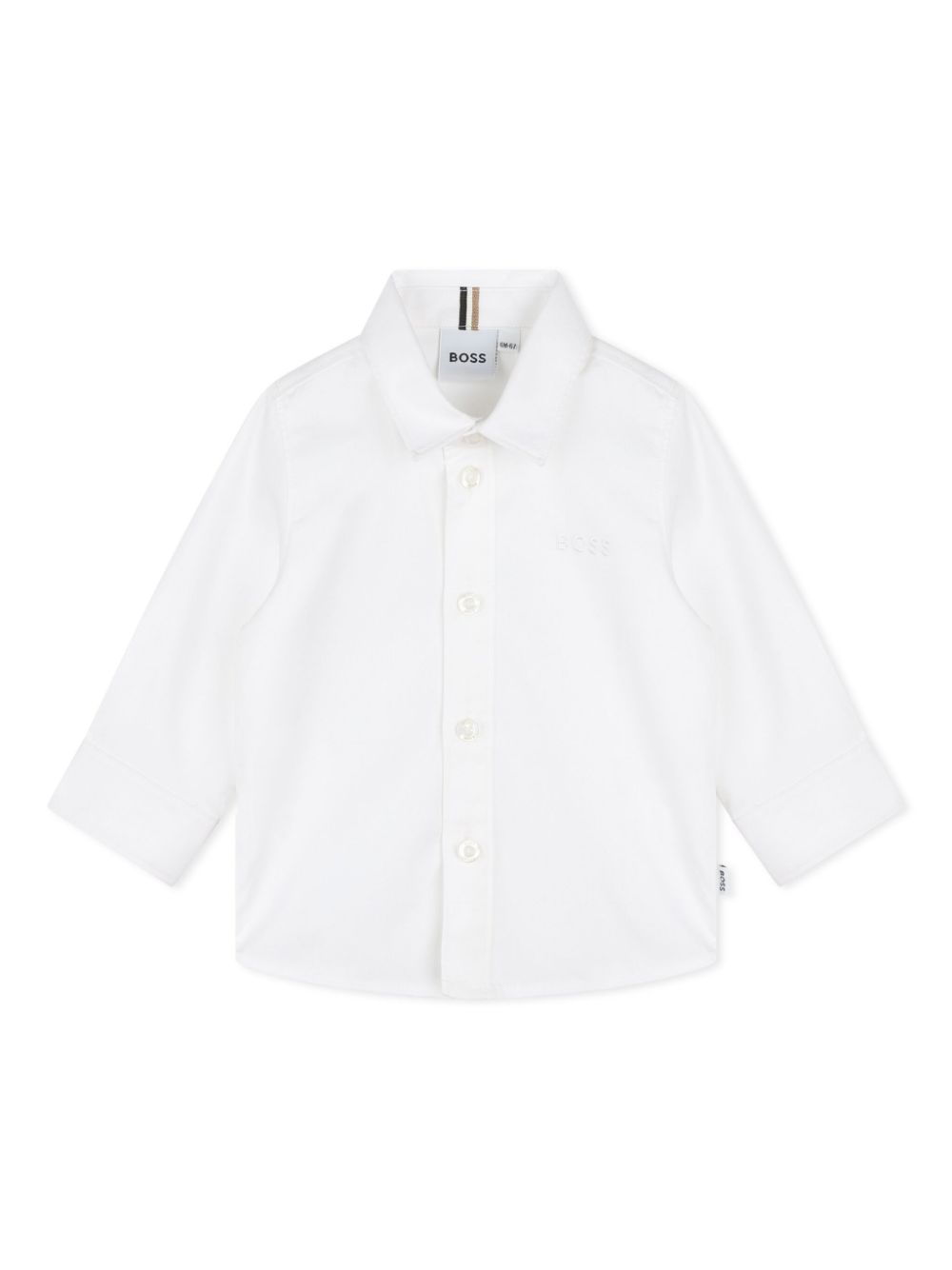 Logo-embroidered cotton shirt - White