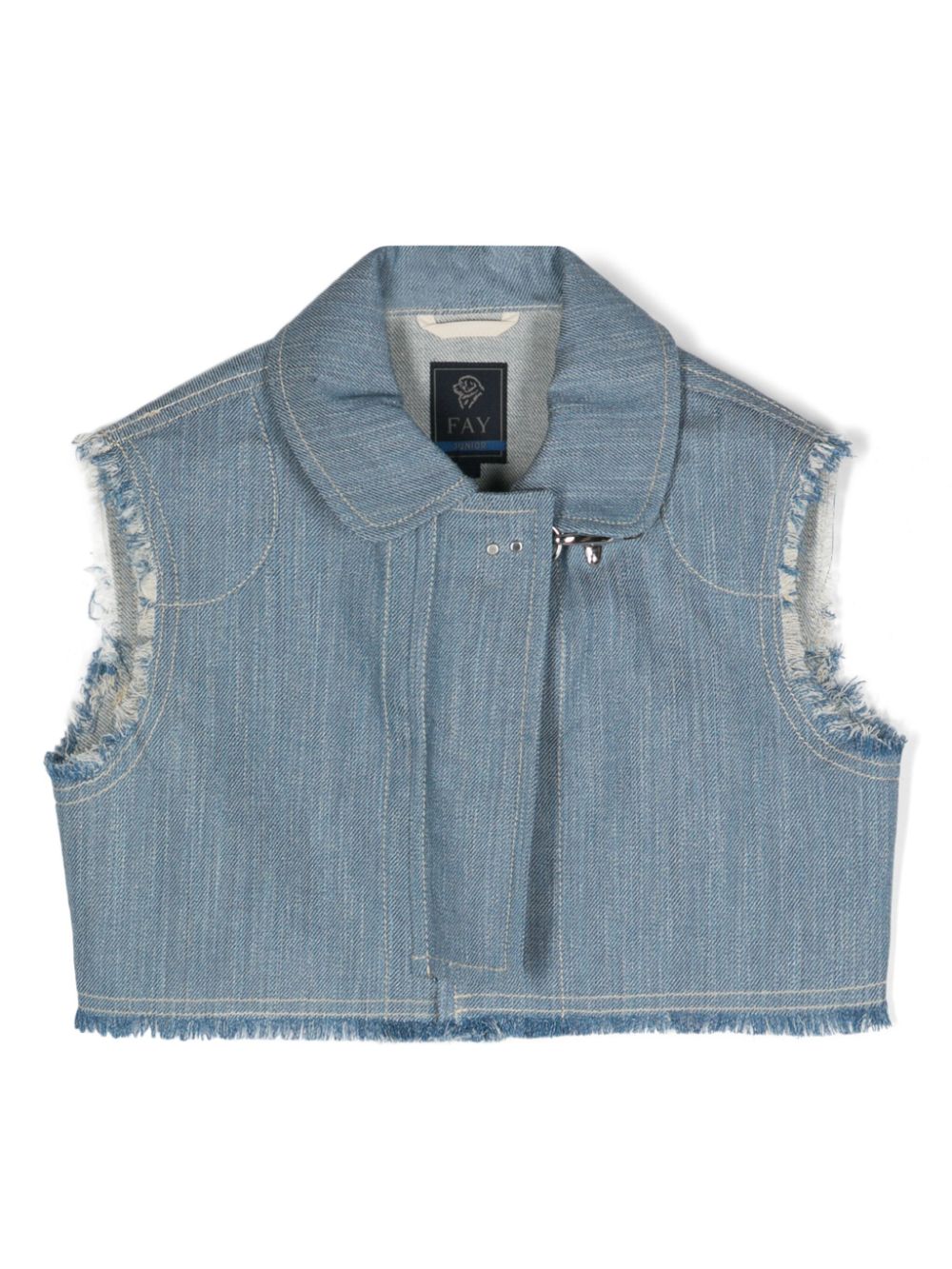 Frayed-detail denim gilet - Blue
