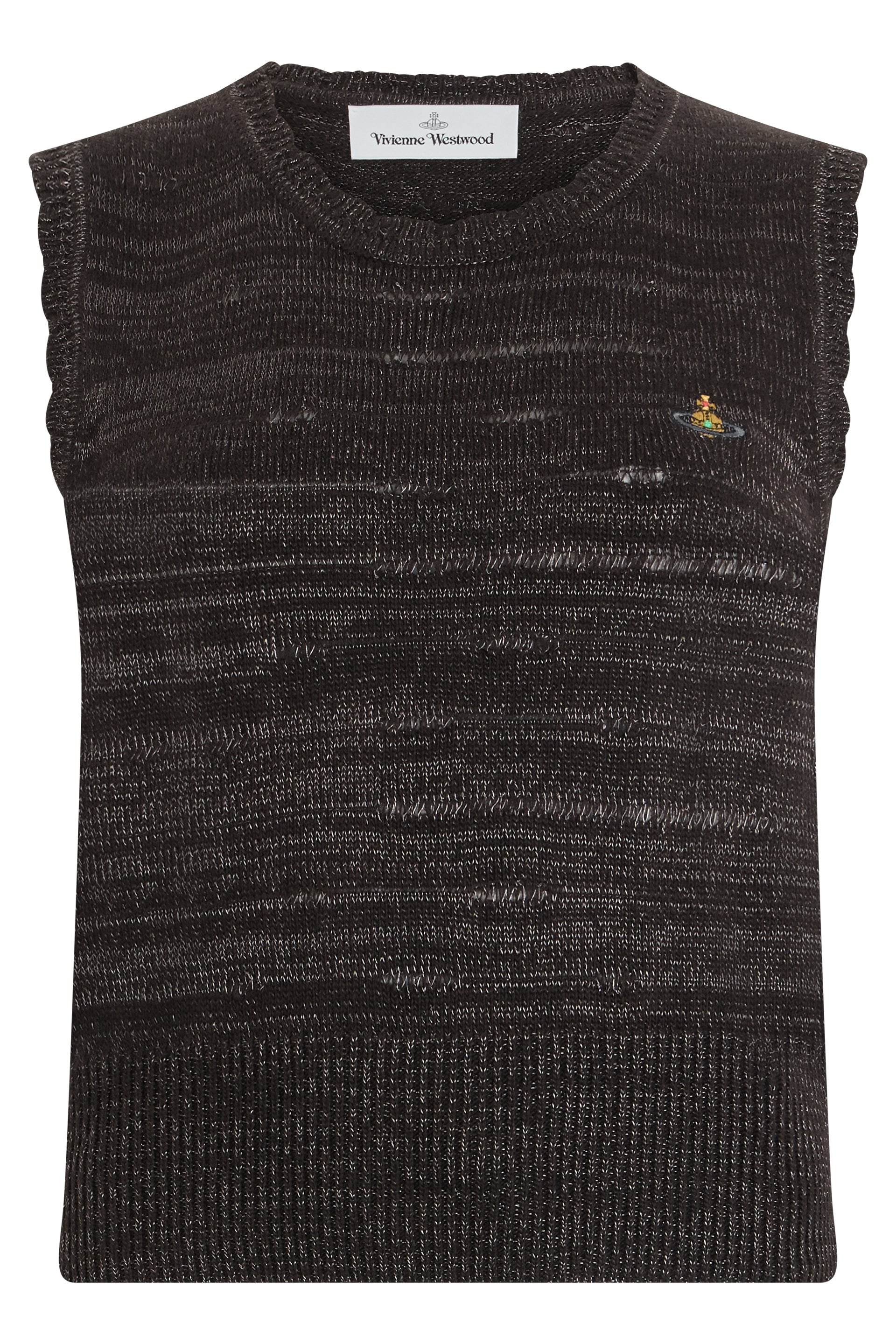 Sleeveless Embroidered Logo Knit Sweater