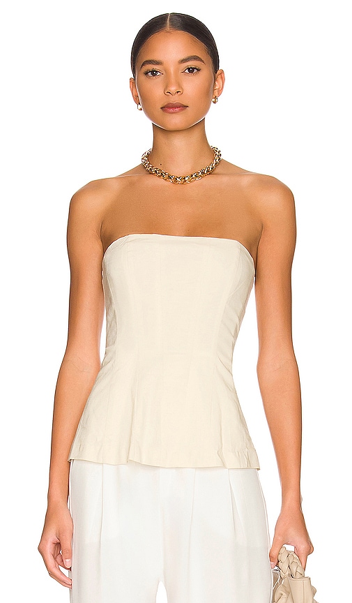 L'Academie Lorena Top in Beige. L also in