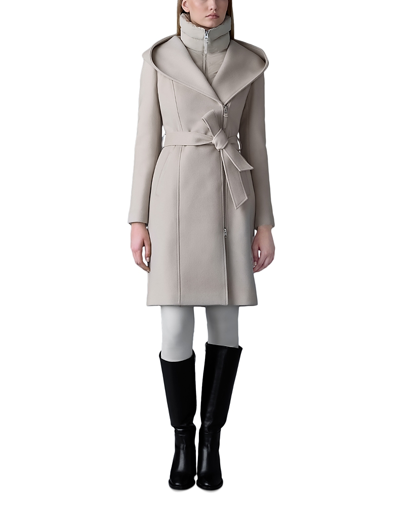 Shia 2 in 1 Double Face Wool Coat with Removable Bib