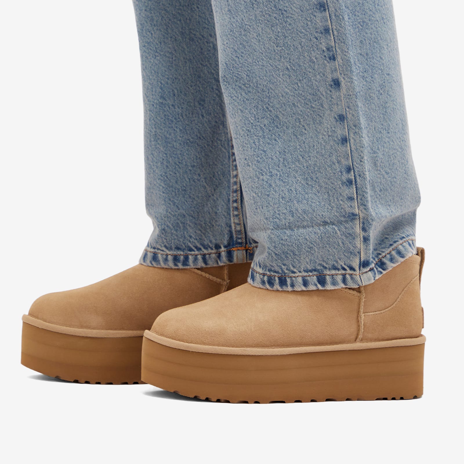 Women's Classic Ultra Mini Platform Boot in Sand, Size UK 6 