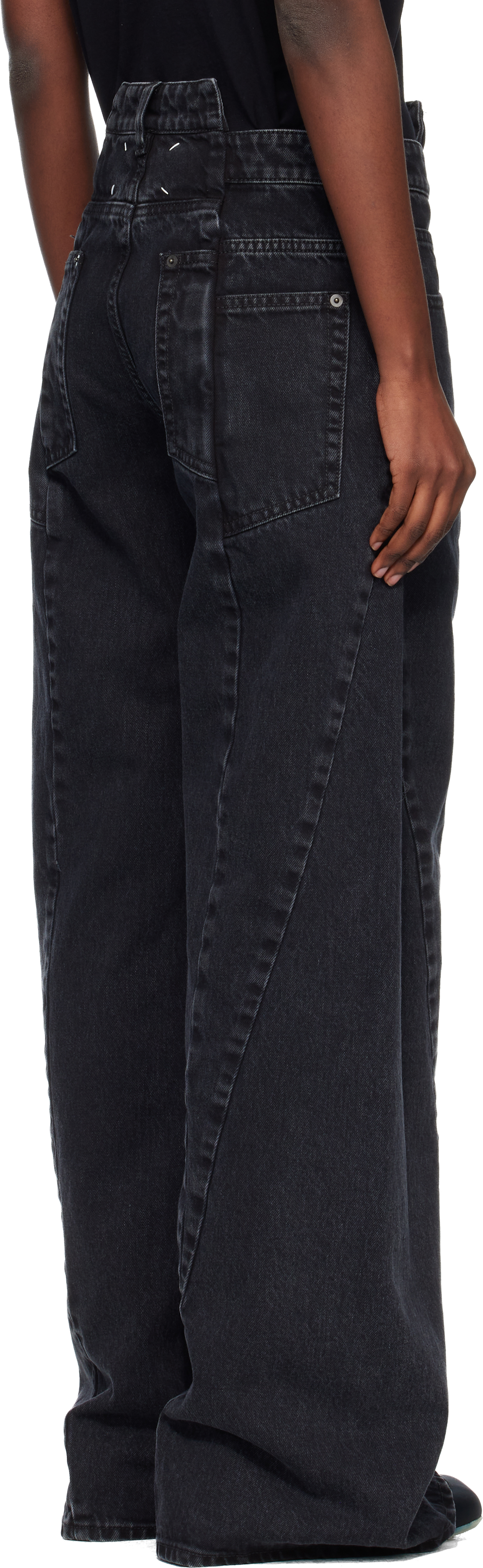 Black Cut-Out Jeans