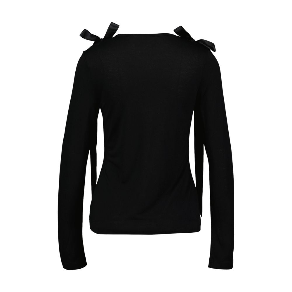 Bow-Tie Shoulder T-Shirt — Black